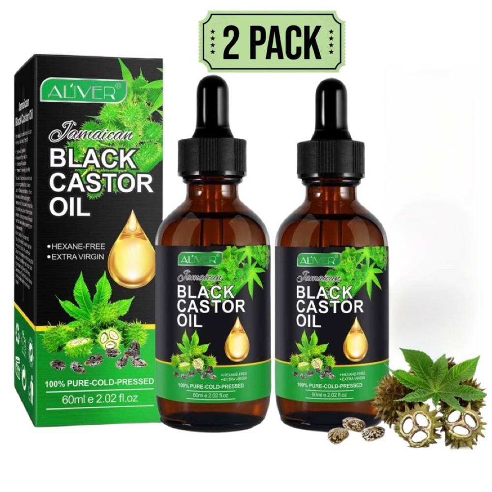 2 Pack! Jamaican Black Castor Oil 100% Pure-Cold Pressed 2.02 fl oz Exp: 10/26